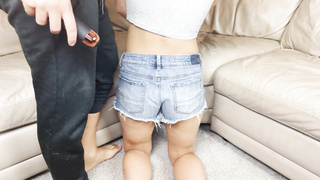 PHAT ASS WHITE GIRL Puny Stunner Sprays after getting Creampied on Sofa - AdoredHippie