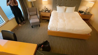 Timid honey went to a motel guest room with her paramour, to rail his rock stiff chisel