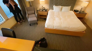 Timid honey went to a motel guest room with her paramour, to rail his rock stiff chisel