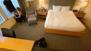 Timid honey went to a motel guest room with her paramour, to rail his rock stiff chisel