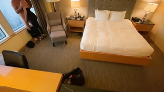 Timid honey went to a motel guest room with her paramour, to rail his rock stiff chisel