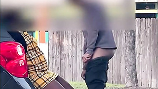 DEEPTHROAT & PULVERIZE in Parking Pile! CLIMAX on BIG BLACK COCK GRUBBY HEAD!