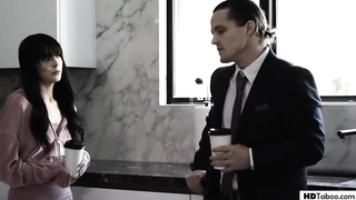 Puny boobed stunner, Vanna Bardot is squealing from enjoyment while getting humped on the sofa