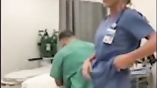 Nurse draining in the health center