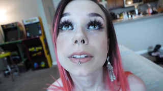 Slender teenage with puny bra-stuffers and pierced nips is fondling her finest buddy's rock rock-hard shaft