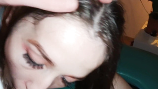 Meri Jasmin smashed on the rubdown table