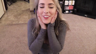 Wondrous platinum-blonde is about to demonstrate us her mischievous side and a bit of udders