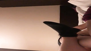 Lusty lesbos went to a motel bedroom to make love with each other, all night long