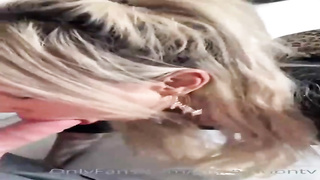 Blond Chinese with pierced nipples on her bolt-on bosoms gropes her cunny during fucky-fucky