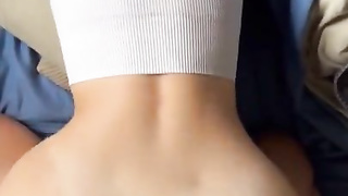 Blondie damsel getting rode in rear end while I stretching culo open