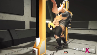 SCIFI-X - A magnificent young big-boobed ebony has rock-hard assfuck hump with bang-out robot in the medbay