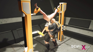 SCIFI-X - A magnificent young big-boobed ebony has rock-hard assfuck hump with bang-out robot in the medbay