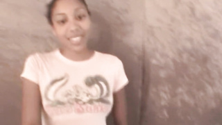 Big-Chested ebony teenage played and taunted