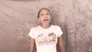 Big-Chested ebony teenage played and taunted