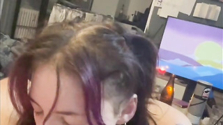 Teenage fledgling oral pleasure close up messy jizm in jaws