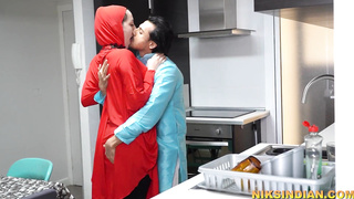 Hijabi Muslim wifey of an older fellow gets ravaged by another fellow