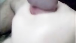 Mature chick is mildly pawing her paramour's nuts while kneading his spunk-pump in the guest room