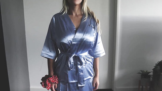 Super-Hot blondie damsel is getting on all fours on the floor while inhaling her paramour's humungous, stiff man-meat