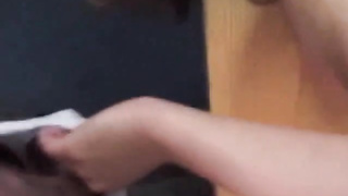 Teenager Alice takes a ample black lollipop from the 1990s!