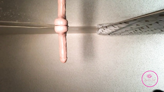 Ebony doll, Lala Ivey is having a fountain while inhaling and railing a faux hard-on