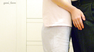 Nice Japanese woman gasps on spunk after a oral pleasure with a thick pop-shot