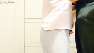 Nice Japanese woman gasps on spunk after a oral pleasure with a thick pop-shot