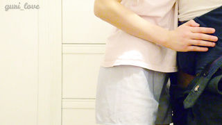 Nice Japanese woman gasps on spunk after a oral pleasure with a thick pop-shot