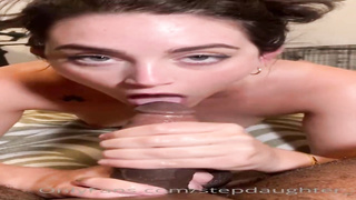 Expert white lady is inhaling one of the thickest, black meatpipes she has ever seen