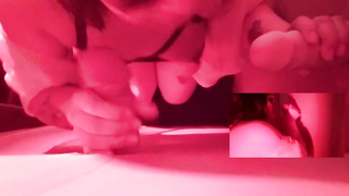 First-Timer Spanish stunner is getting down on all fours on the floor while deep-throating rock rock-hard jizz-shotguns thru gloryholes