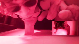 First-Timer Spanish stunner is getting down on all fours on the floor while deep-throating rock rock-hard jizz-shotguns thru gloryholes