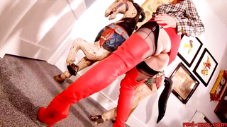 Big-Boobed ginger-haired RedXXX shovels a phat black faux-cock into her twat Pornography Flicks - Tube8