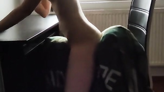 My very first time pummeling on a stool in years, epic climax