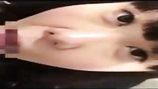 Korean dark-haired is gargling her paramour's firm stiffy in a POINT OF VIEW fashion, to make him spunk