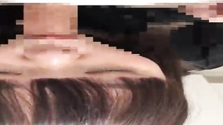 Korean dark-haired is gargling her paramour's firm stiffy in a POINT OF VIEW fashion, to make him spunk