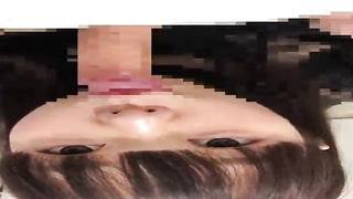 Korean dark-haired is gargling her paramour's firm stiffy in a POINT OF VIEW fashion, to make him spunk