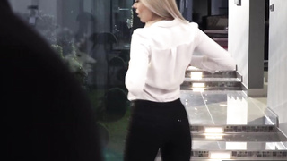 Guy throat fucks then anals blonde babe