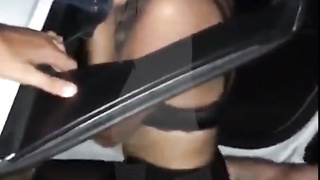 Teenage smash 2 knobs in public in pantyhose and stilettos