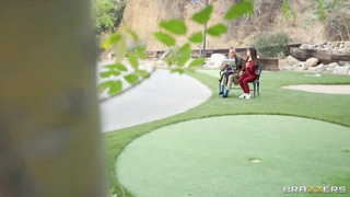 Bootylicious Ebony sausage teaser is railing a rock stiff pink cigar in a local park and liking it