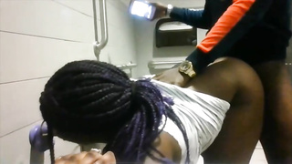 Curvy Ebony female is getting screwed from the back, in the shower and liking it