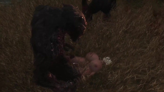 2B GETS BOINKED BY TROLLS OUTSIDE [SKYRIM]