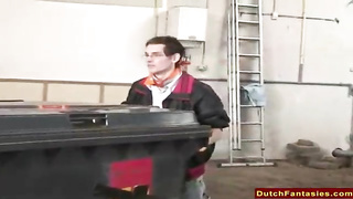 Dutch Teenager With Glasses In Warehouse