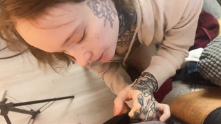 ginger-haired student teenager likes fellating classmate after college