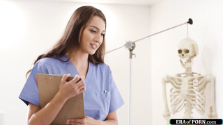 Guy anal fucks nurse in front of stepmom