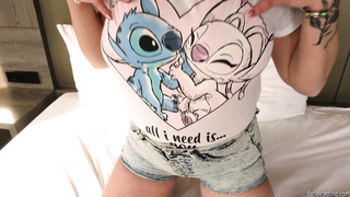 Obese ash-blonde rookie gets monstrous facial cumshot in audition