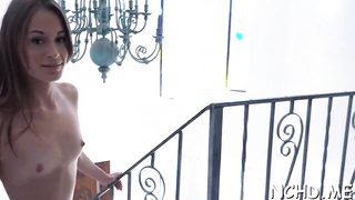 Delectable ultra-cutie maryjane johns tang crammed with salami