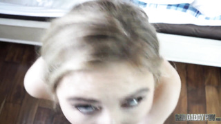 BadDaddyPOV - Ultra-Cute Towheaded Teenie Alyssa Cole Wanks her Stepdaddy's Spunk-Pump