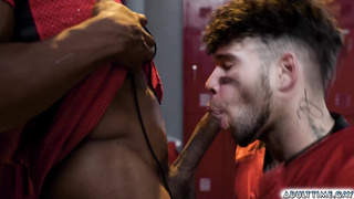 Mad Fuckers Adrian Hart and Joseph Castlian have gay sex in locker room