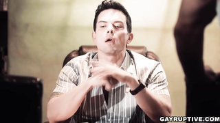 Ranch employees in a torrid heavy queer gang bang-out