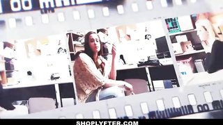 Alex Harper was caught shoplifting, the other day, so she finished up fellating man meat and getting plowed