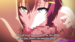 Buxomy animation dark-haired is squealing from elation while railing a rock rock-hard rod like a professional